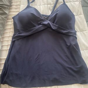 Miraclesuit Blue Tankini set with Adjustable Straps and Twisted Knot